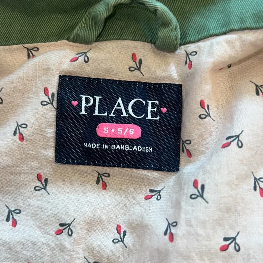 The children’s place girls army green utility jacket, 5/6